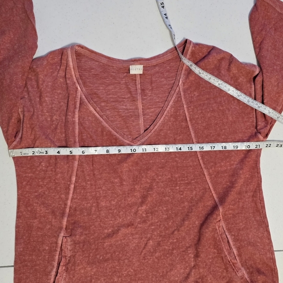 Poetry Pink V Neck Top Women's 10 Boho Lagenlook - Picture 5 of 8